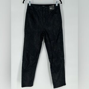 Express Mom Jean Super High Rise black‎ snakeskin jeans